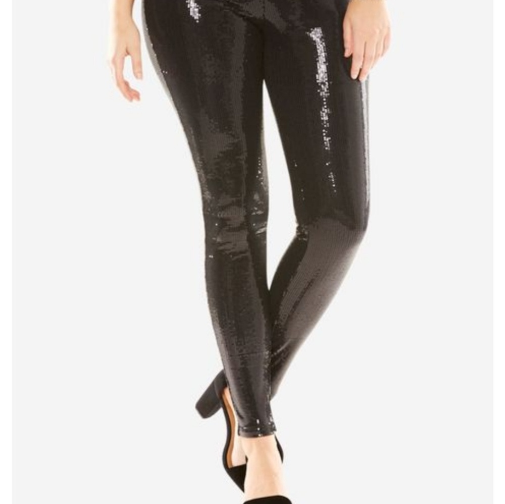 Sequin black leggings